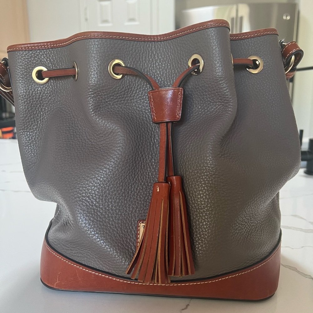 Large Dooney & Bourke All Weather Leather Bucket Bag